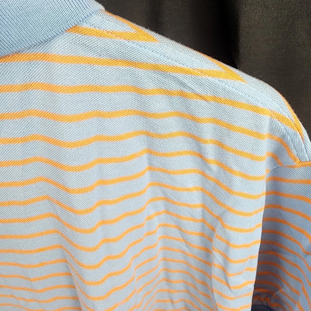 Polo Ralph Lauren‎ Blue With Orange Stripes Size XL 100% Cotton